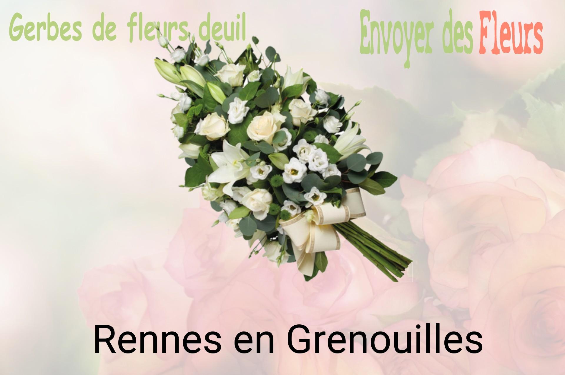 Gerbe de fleurs de deuil livrée à Rennes-en-Grenouilles